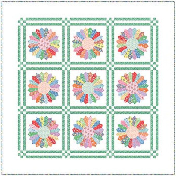 Blissful Quilt Kit featuring Traditional 30’s fabric by Lindsay Wilkes, 66x66 inch quilt top and binding materials