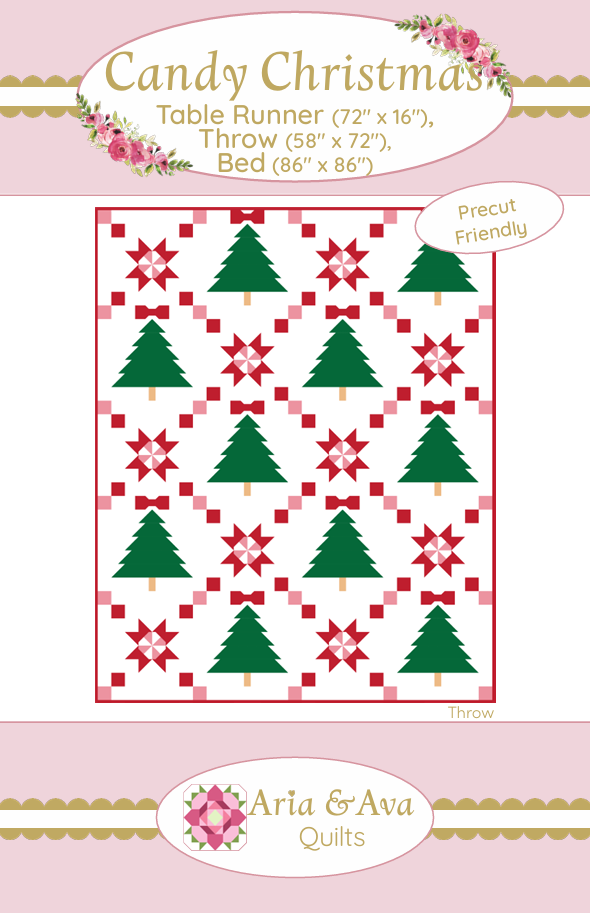 Candy Christmas Aria and Ava Quilts downloadable pattern design