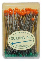 Clover Patchwork Pins 100ct 1-7/8" heat resistant glass head quilting pins