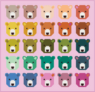 Bjorn Bear Quilt Kit by Elizabeth Hartman featuring Bella Solids from Moda Fabrics in dark and light colorways