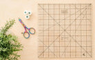 Sew Square 10™ clear acrylic quilting ruler with black measurement lines and reference guides
