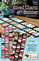Sliced Charm Runner quilt using charm pack with quilt as you go method and ric rack sashing