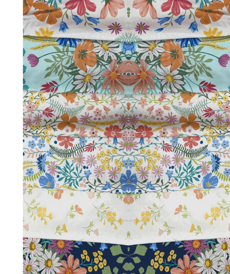 Bella Rose Quilt Society 2026 Pineapple Beach Quilt Fabric Completion Bundle with 7-inch cuts of six Cannon Beach fabrics