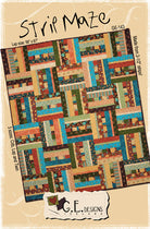 Strip Maze Pattern quilt with 2-1/2 inch strips in crib, lap, and twin sizes