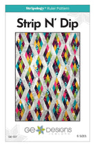 Strip N' Dip quilt pattern with colorful 2.5-inch strip design options for crib, lap, and twin sizes