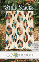 Strip Stacks Pattern quilt made with 2.5 inch strips and background yardage, available in crib, lap, and full sizes