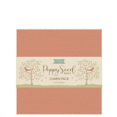 Poppyseed Basics Charm Pack with 30 pastel 5-inch fabric squares by TILDA