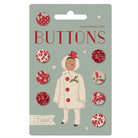 Set of 8 Merry Little Christmas Buttons 0.47 inch by TILDA with vintage Nordic design