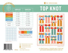 Top Knot Pattern quilt design with colorful bow blocks by Lindsey Neill, printed pattern 53.5" x 65.5"