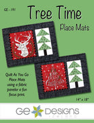 Tree Time Place Mats quilt as you go pattern for woodsy themed mats 14x18 inches
