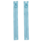 Light blue 8-inch zipper with hoop pull, two pieces included
