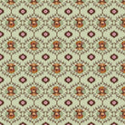 Coneflower Corral fabric with digital highland cows and floral geometric pattern in light olive by Teresa Magnuson