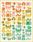 Busy Backyard Pajama Party Quilt Kit with Popcorn fabric by Elizabeth Hartman, two colorways, pre-order for November 2026 shipping