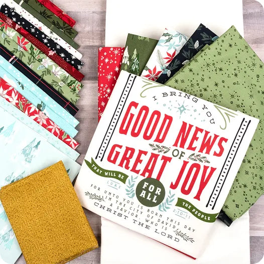 Good News Great Joy Charm Pack, Moda 45560PP, Modern Christmas Xmas Charm  Pack Fabric, 5 Inch Precut Fabric Squares, Fancy That Design 