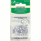 3/4" glass-headed appliqué pins in a clear enclosable case for small appliqué work