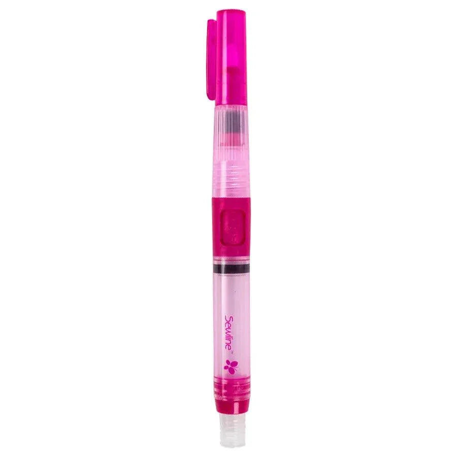 Sewline Aqua Eraser Pen with soft fiber tip removing water-soluble fabric markings