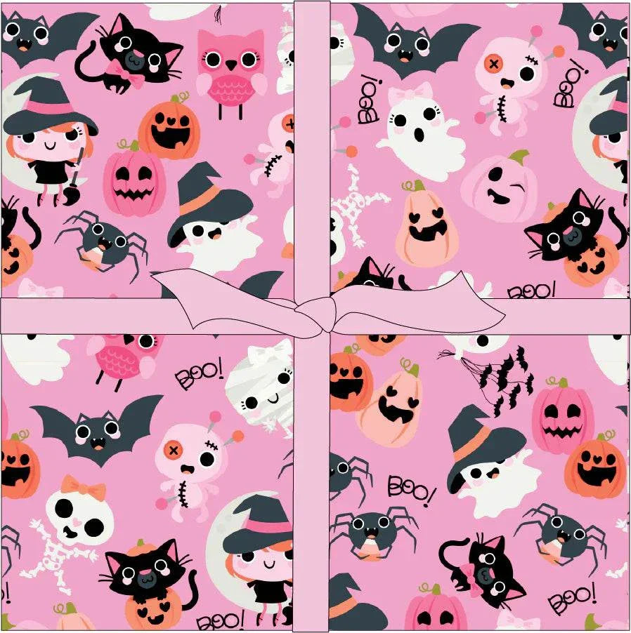 42-piece Not Scary 5-inch fabric squares featuring playful Halloween designs by Jill & Rani for Poppie Cotton