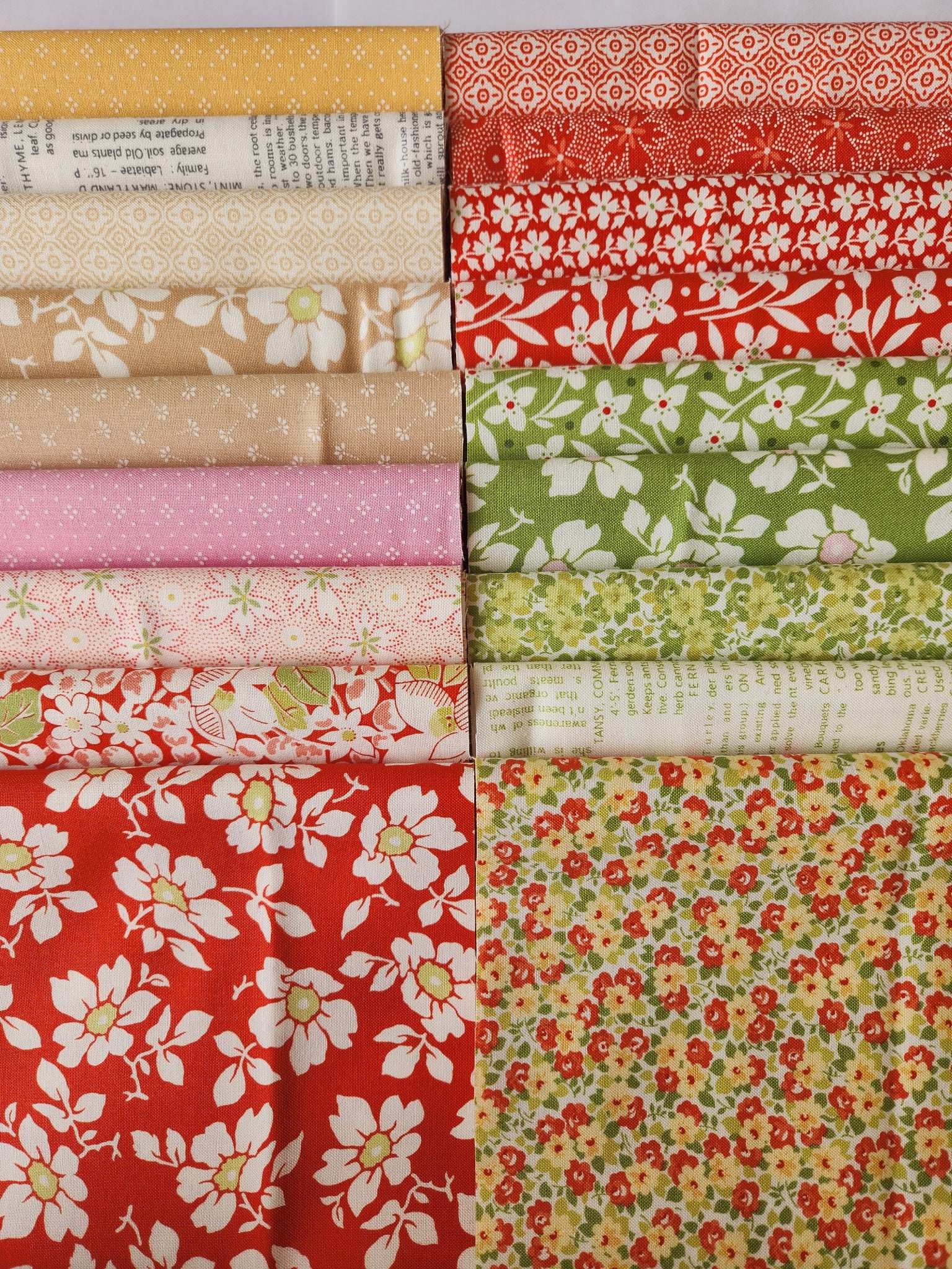 Bella Rose Quilt Society exclusive Summer Bouquet quilt fabric bundle with 18 six-inch fabric cuts for subscription box 3 completion