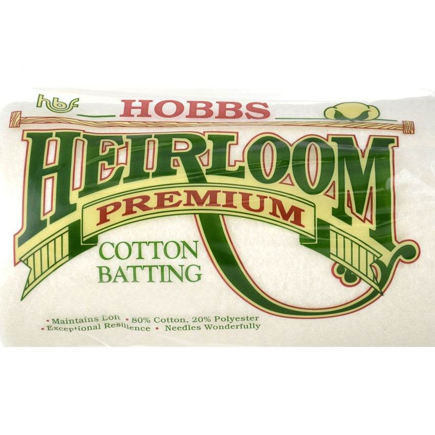 Hobbs Heirloom Premium 80/20 cotton blend batting roll for quilting and crafts
