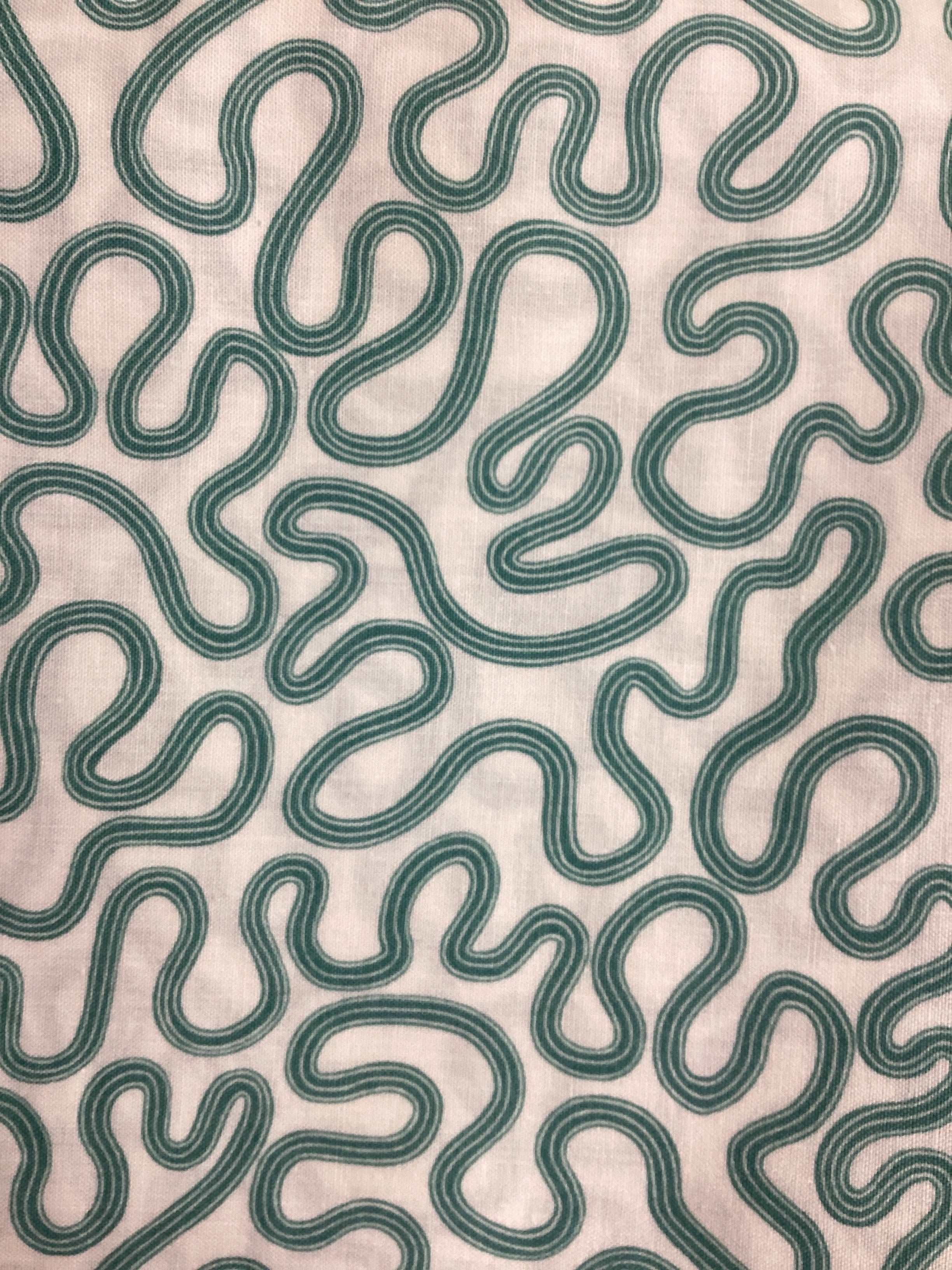 4 Yard Backing fabric with green wavy pattern for quilt backing