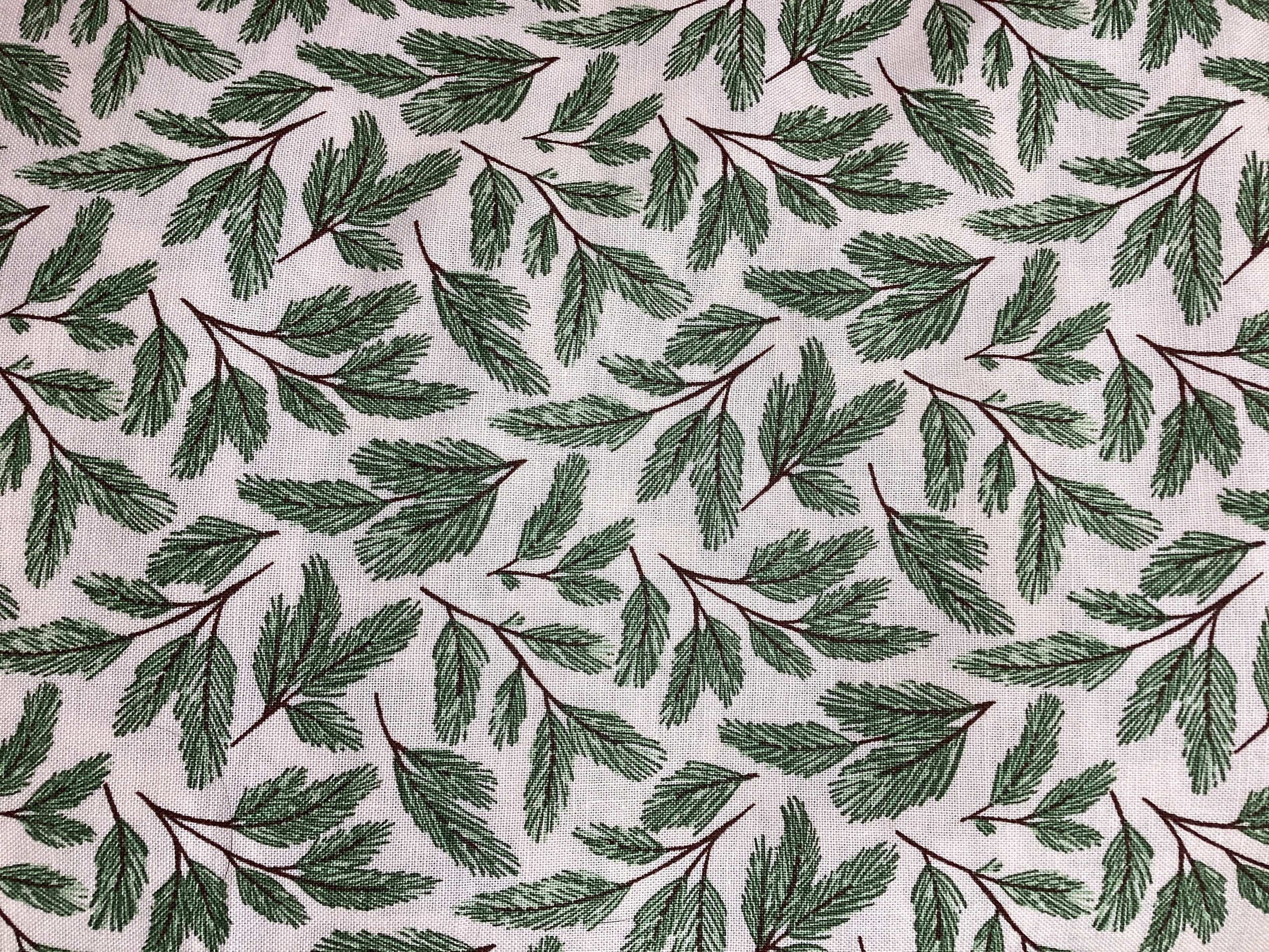 4 Yard Backing MN288 fabric with green pine leaf pattern for quilt backing