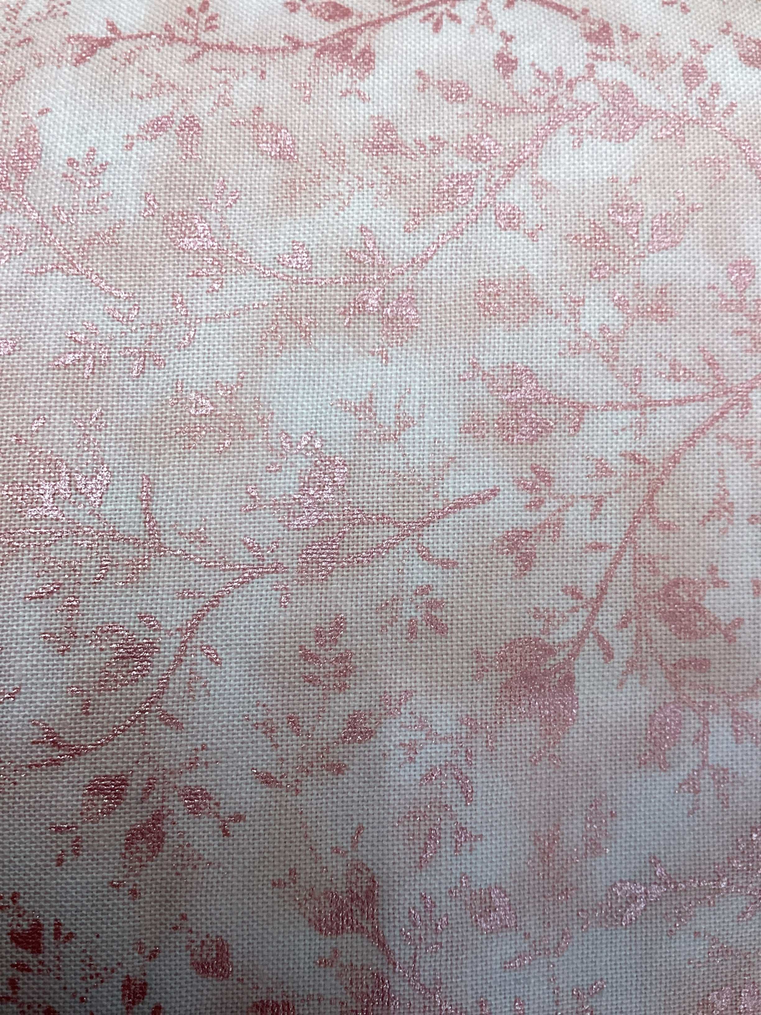 4 Yard Backing fabric with pink floral quilting pattern