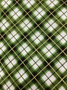 4 1/2 Yard Backing green plaid quilt fabric with continuous pattern