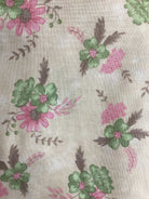 4 Yard Backing fabric with green and pink floral print for quilt backings