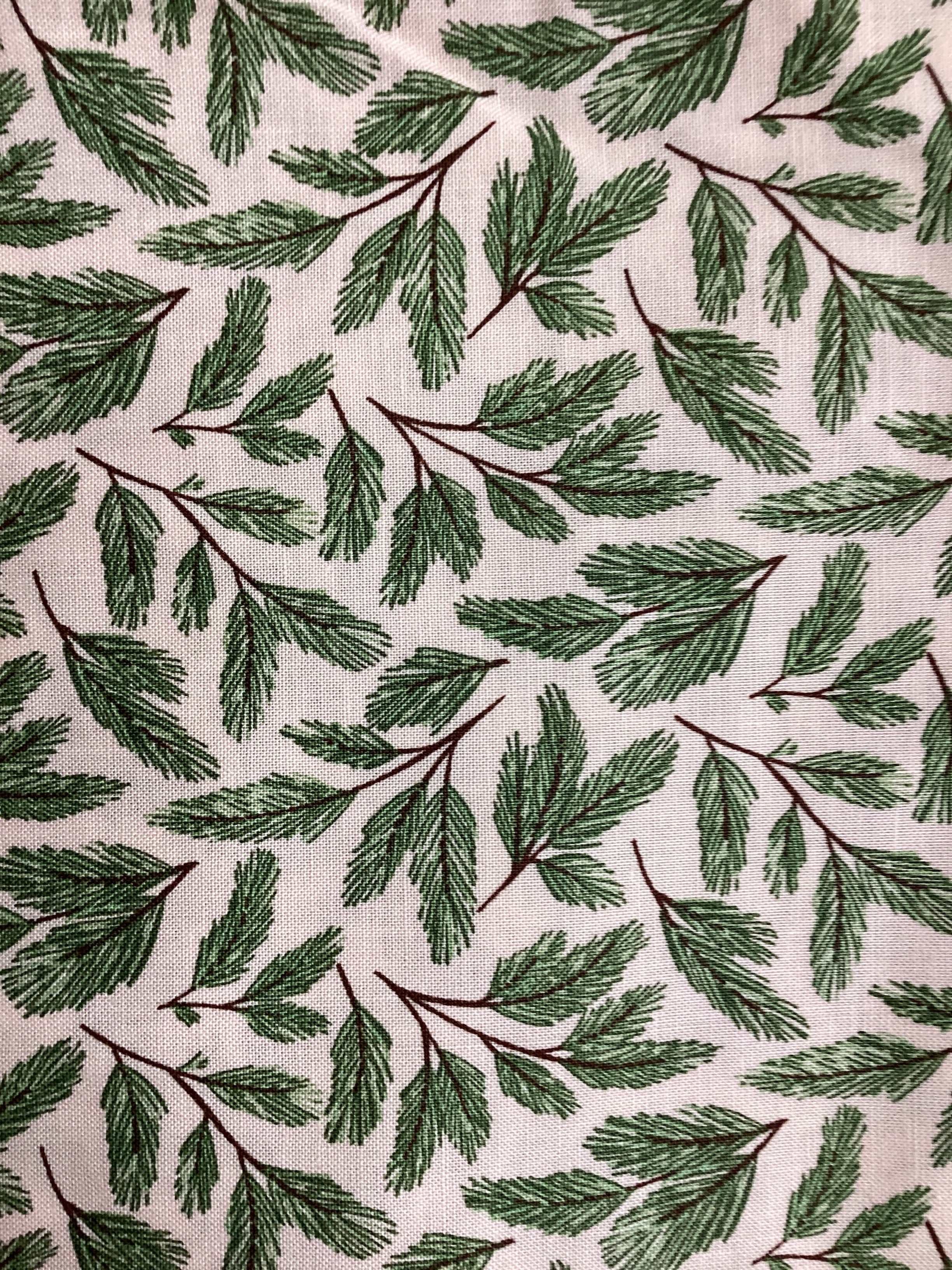 4 Yard Backing fabric with green pine leaf pattern for quilt backings
