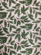 4 Yard Backing fabric with green pine leaf pattern for quilt backings