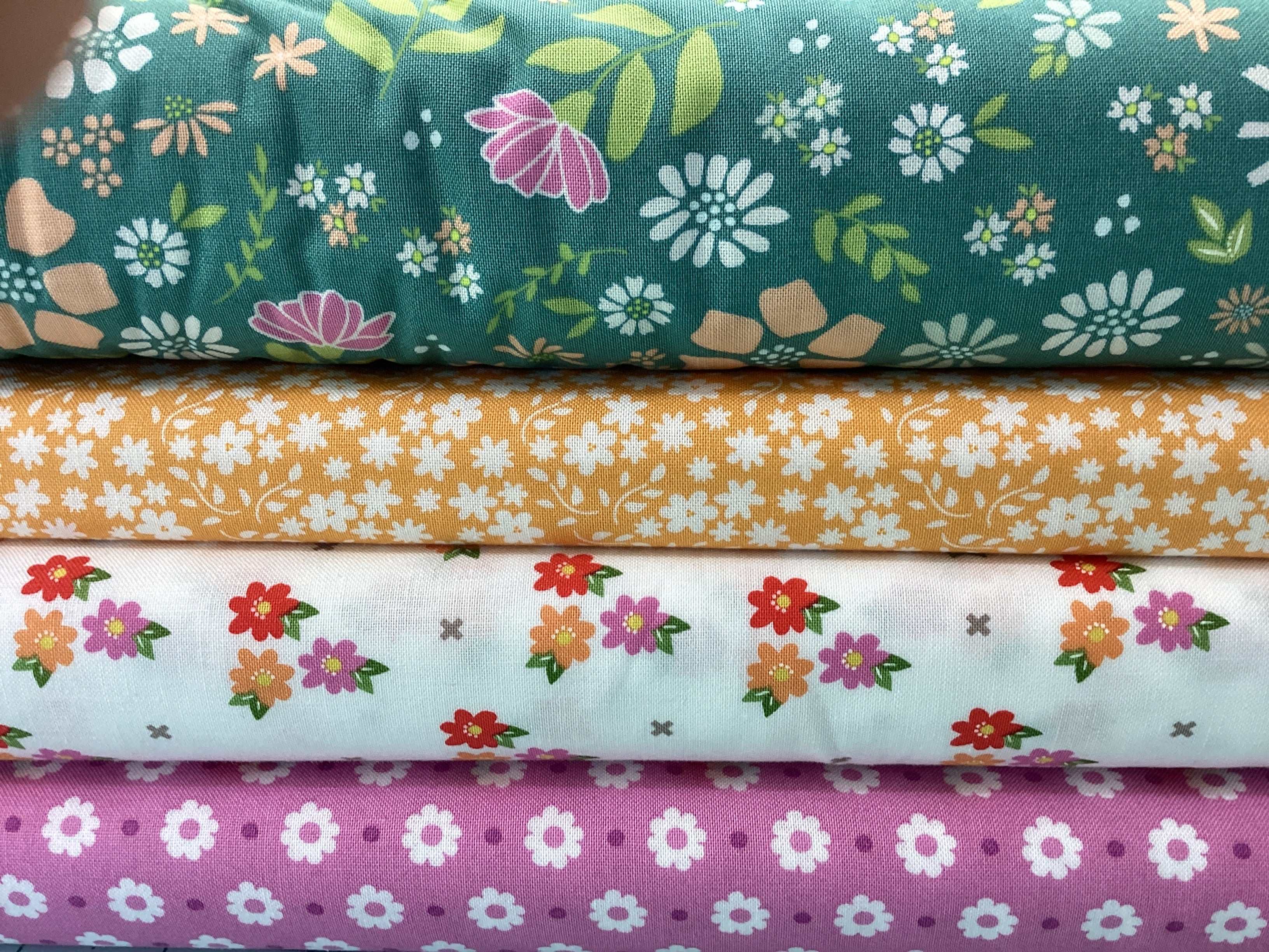 4-yard quilt fabric bundle with floral patterns for quilting projects