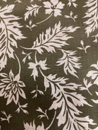 3 1/2 Yard Backing fabric with white floral pattern on olive green quilt backing fabric