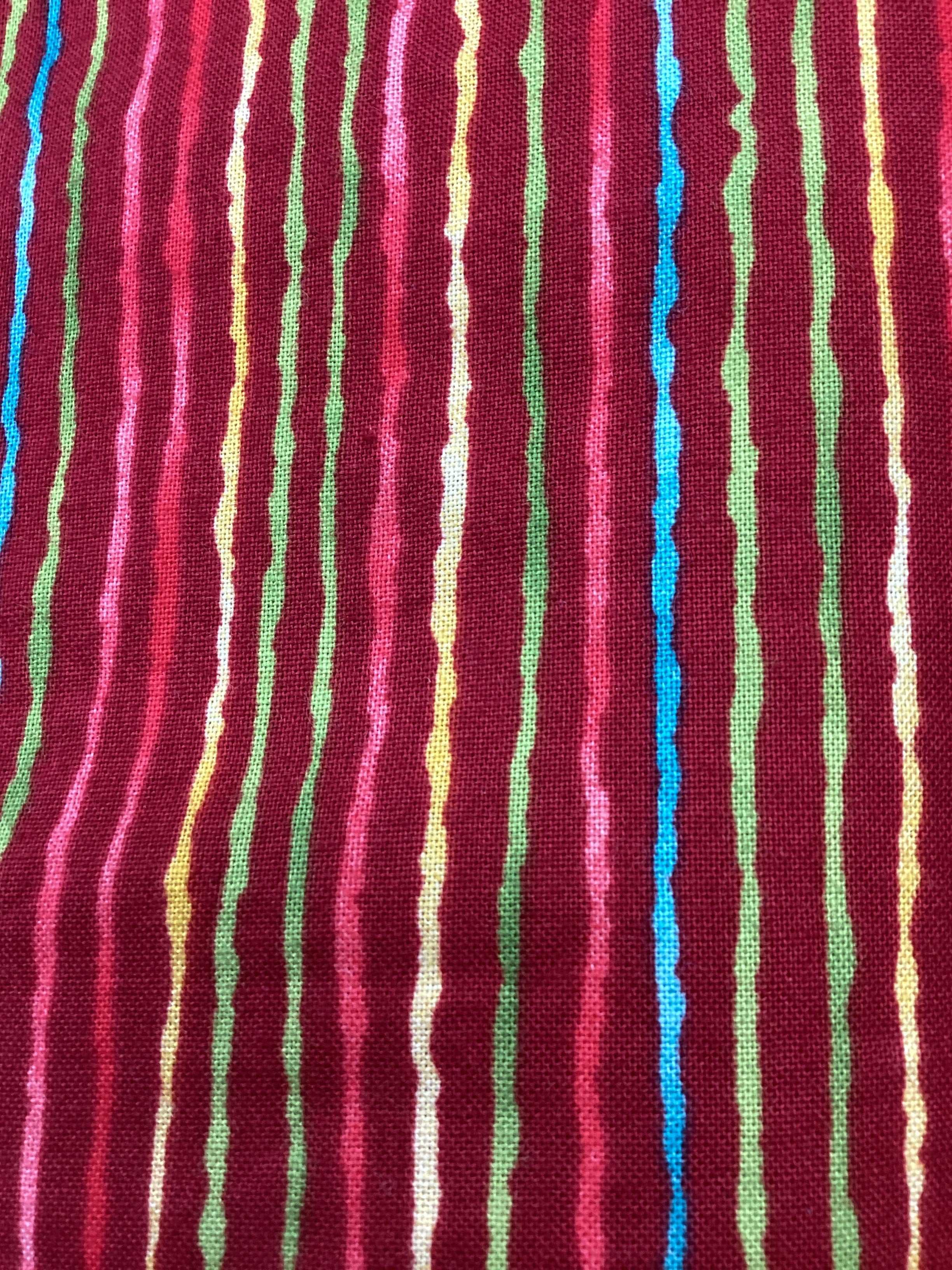 3 3/4 yard backing fabric with colorful vertical stripes for quilt backing
