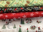 4-Yard Quilt Kit Winter Friends fabric with pinecones, cardinals, snowflakes, and snowmen designs