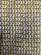 4 yard backing fabric with olive green and white geometric pattern for quilt backings