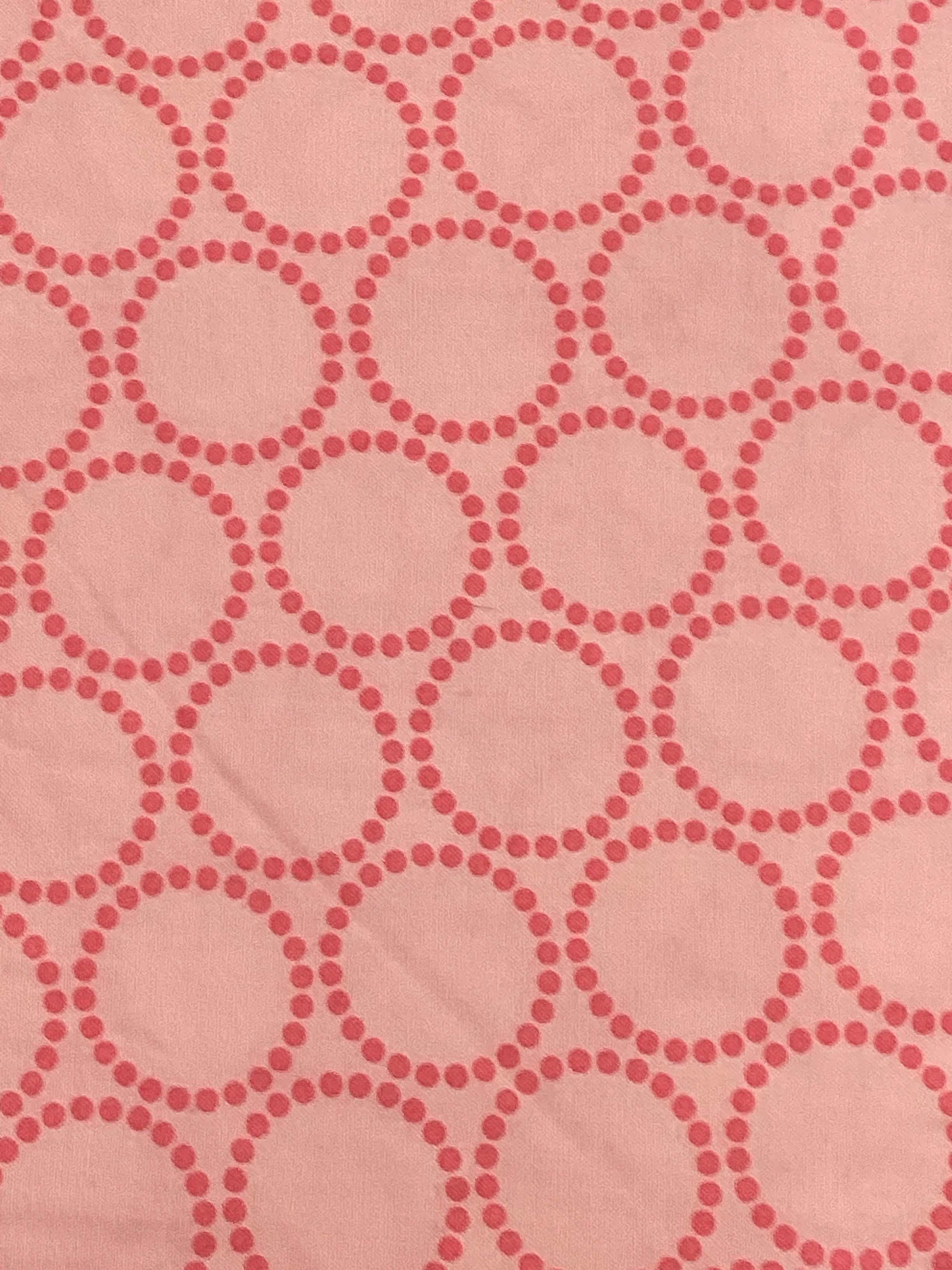 4 Yard Backing pink fabric with red dotted circle quilting pattern
