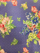 3 1/2 yard backing floral fabric for quilt backings with purple polka dot background