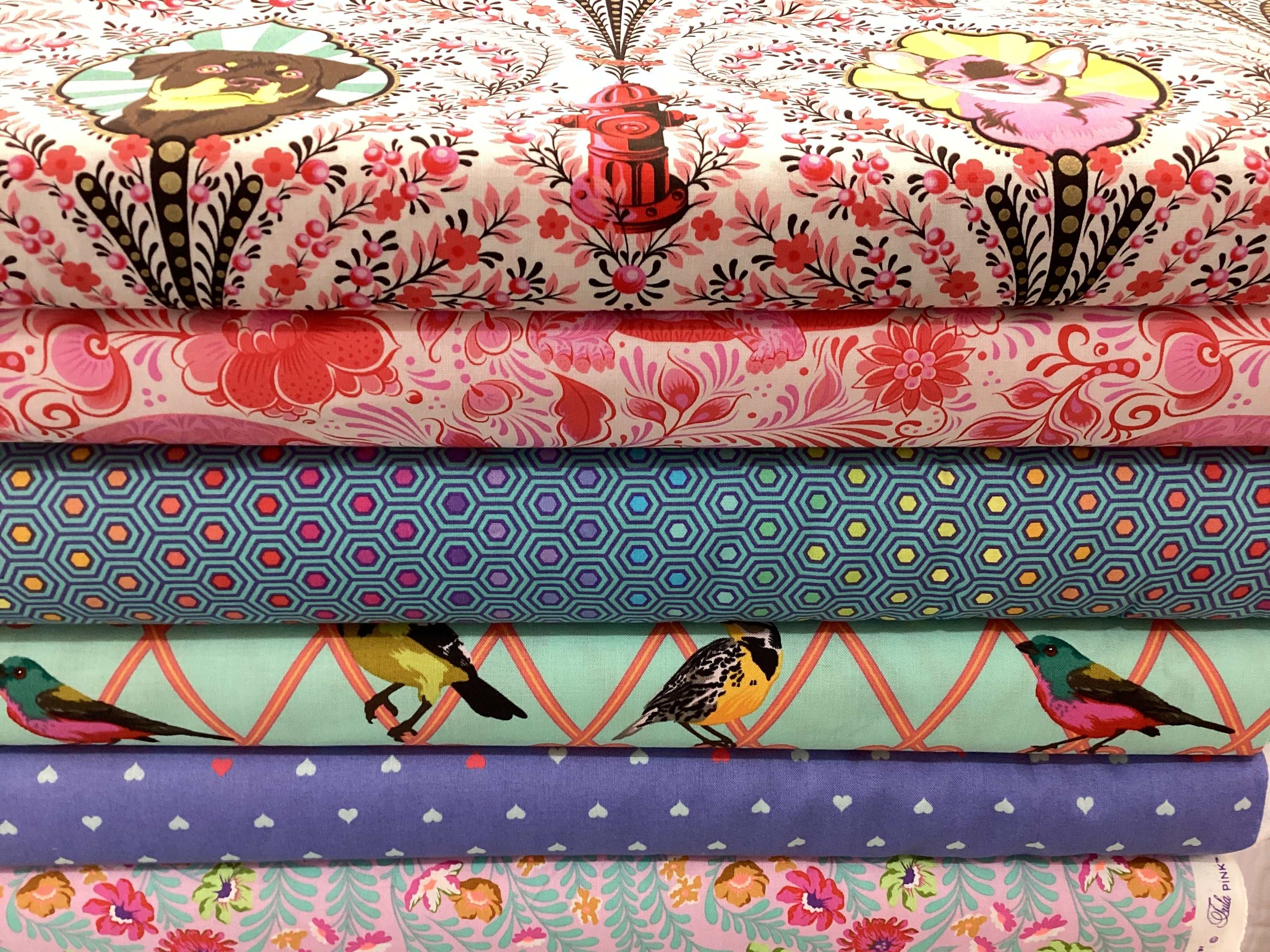Six half yard fabric cuts bundle with free pattern included