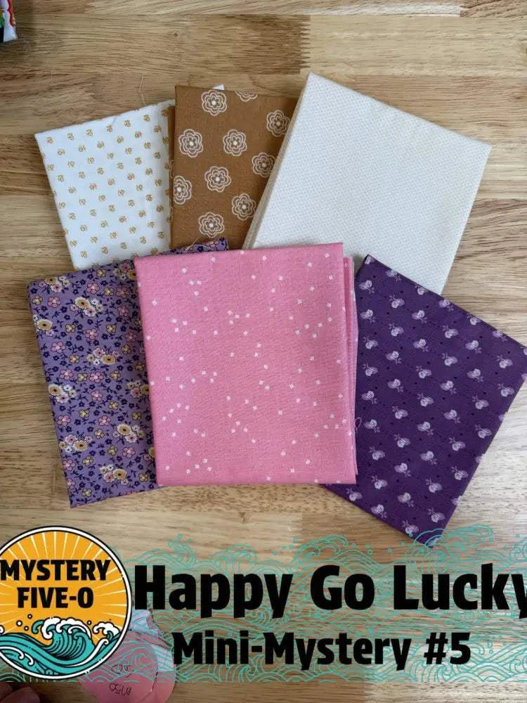 M50 Happy Go Lucky quarter-yard fabric bundle curated by Bella Rose Quilts for mini mystery quilt project