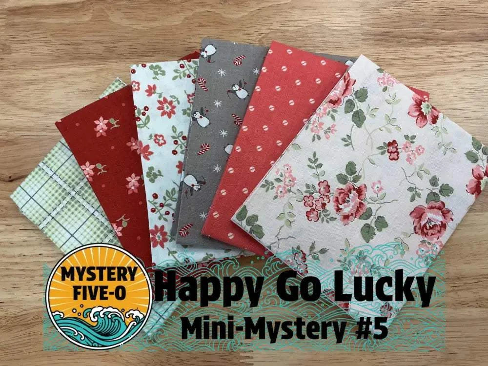 M50 Happy Go Lucky quarter-yard fabric bundle by Bella Rose Quilts for quilting mystery event