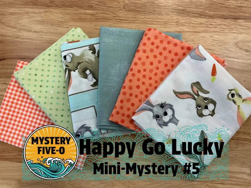 M50 Happy Go Lucky quarter-yard fabric bundle curated by Bella Rose Quilts for quilting mystery event