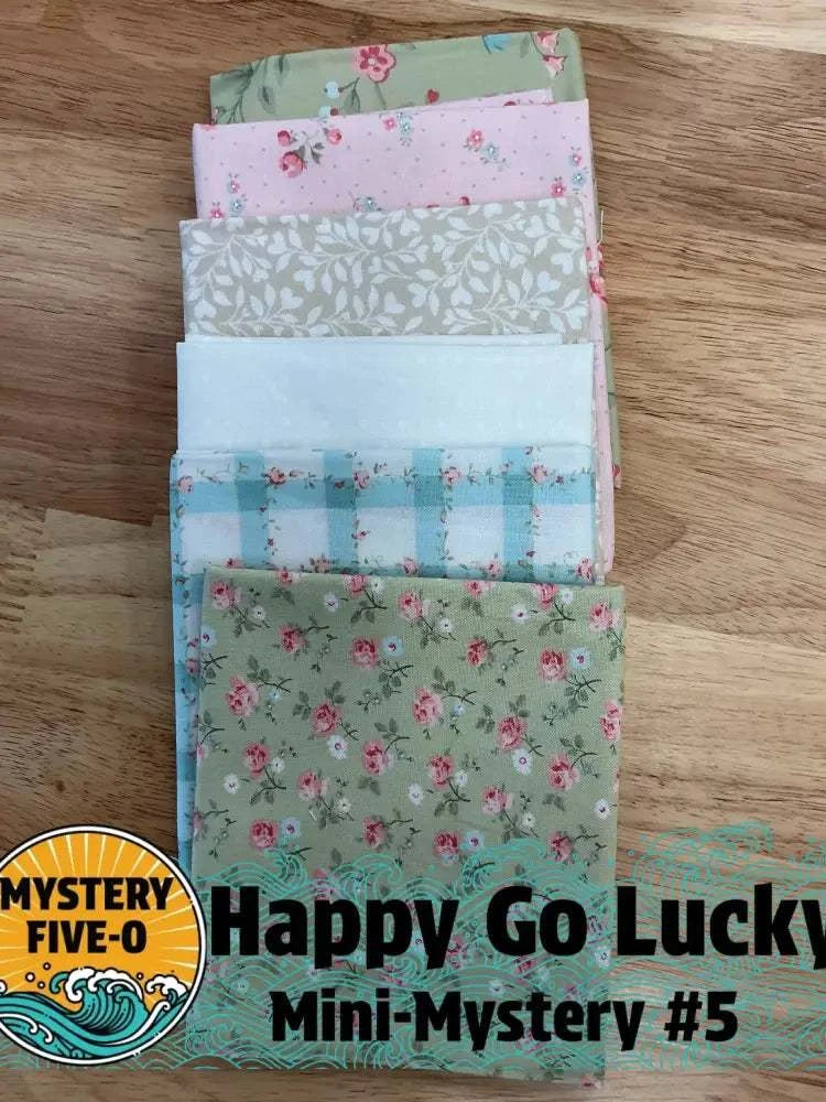 M50 Happy Go Lucky quarter-yard fabric bundle by Bella Rose Quilts for mini mystery quilt