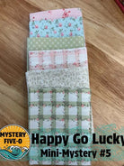 M50 Happy Go Lucky quarter-yard fabric bundle curated by Bella Rose Quilts for mini mystery quilting event