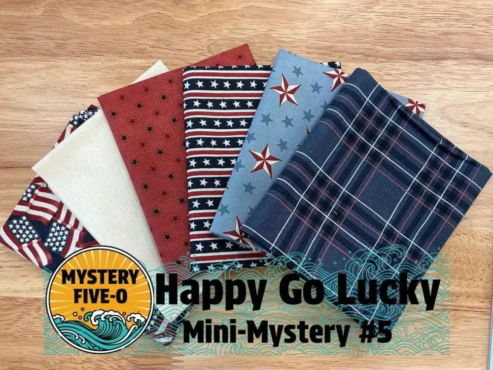 M50 Happy Go Lucky quarter-yard fabric bundle curated by Bella Rose Quilts for mini mystery quilt project