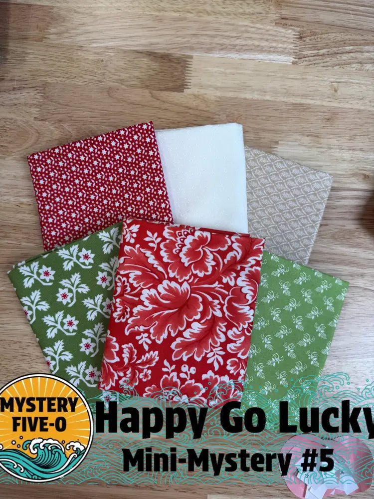 M50 Happy Go Lucky quarter-yard fabric bundle curated by Bella Rose Quilts for mini mystery quilt project