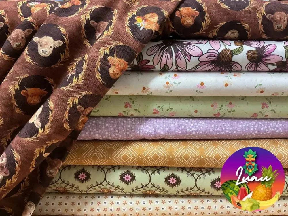 M50 Luau Kit 22 Highland cow M50-LUAU-022 Curated by Bella Rose Quilts Kit