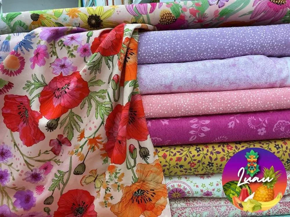 M50 Luau Kit quilt fabric bundle with binding and backing by Bella Rose Quilts