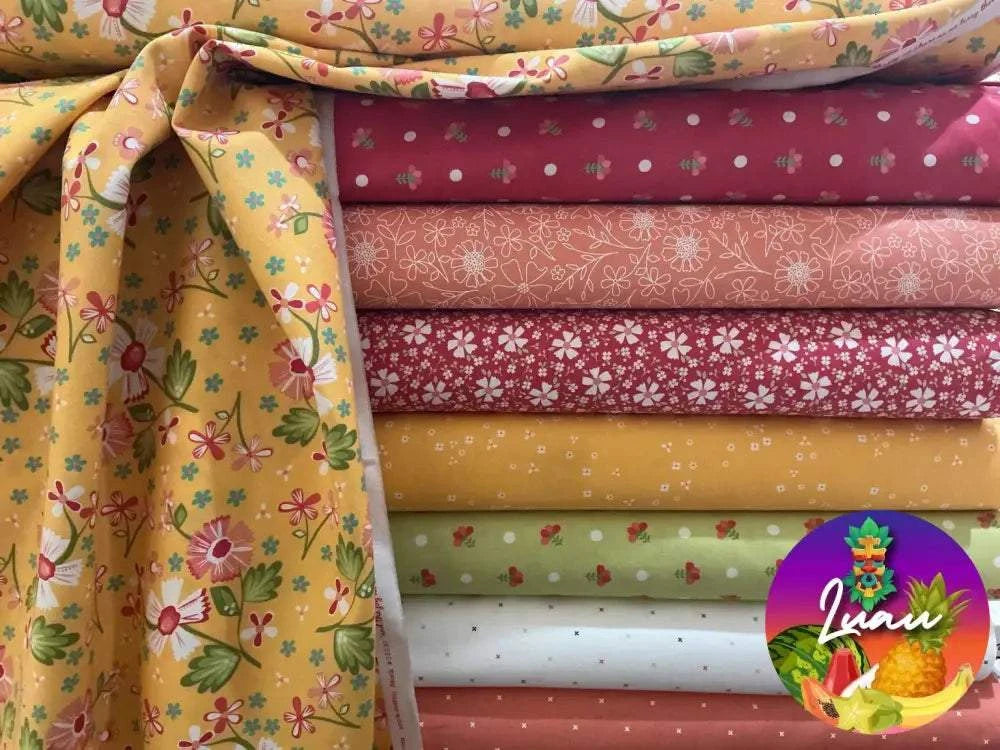 M50 Luau Kit quilt fabric bundle with colorful tropical patterns for quilting projects