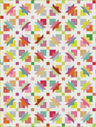Boho Stars Shooting Star Tempter Quilt Kit by Jen Kingwell with vibrant star patterns on 62x82 inch quilt top