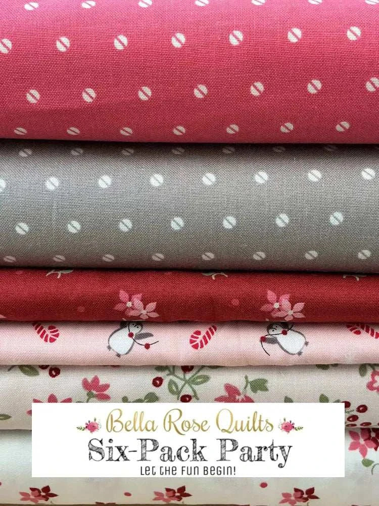 Six colorful fabric half-yard cuts in Six-Pack Party Bundle for quilting projects